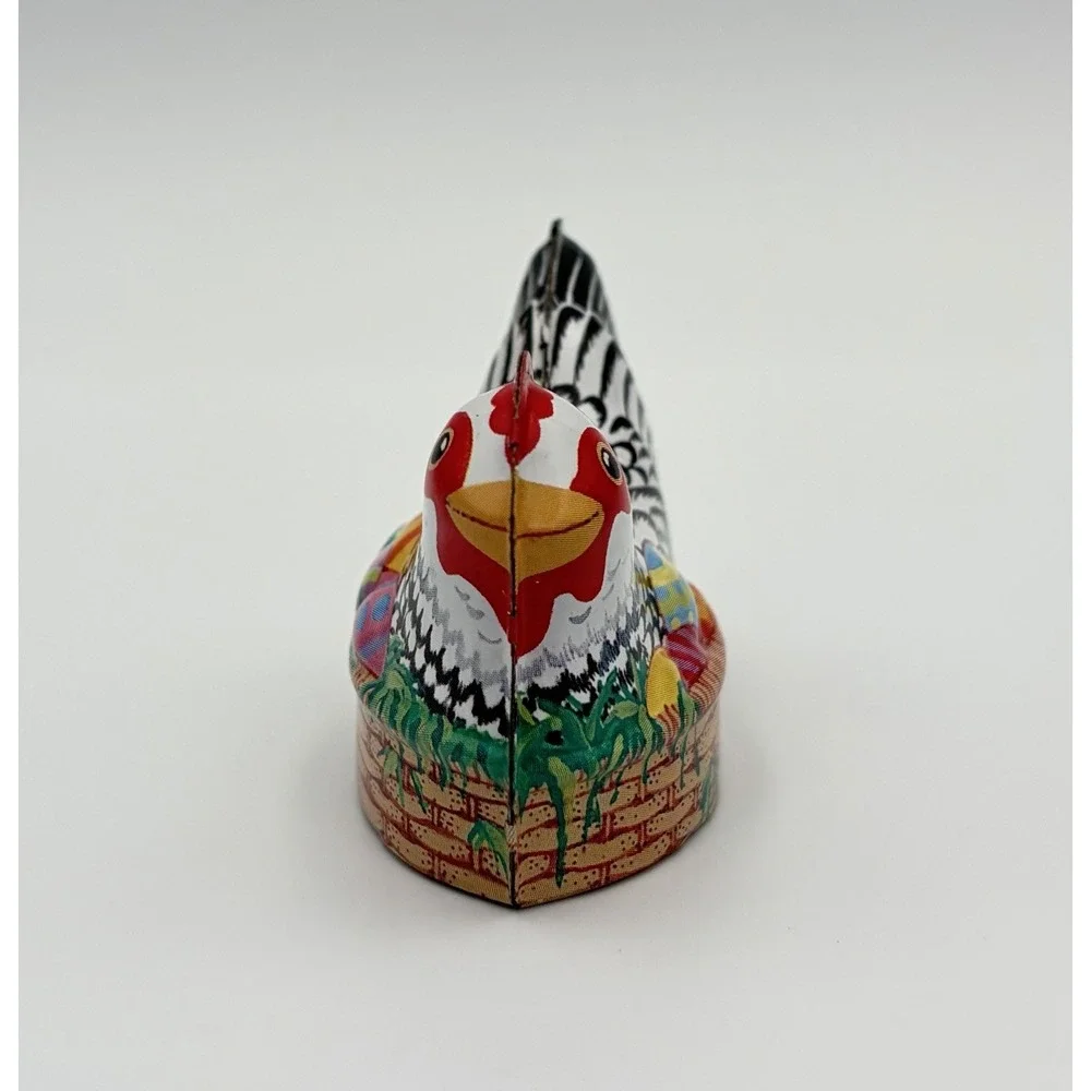 Hallmark Keepsake Ornament Easter Egg Nest Hen Pressed Tin 1999 Vintage QEO8427